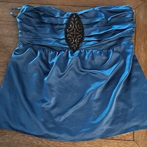 Torrid Blue and Black Strapless Top